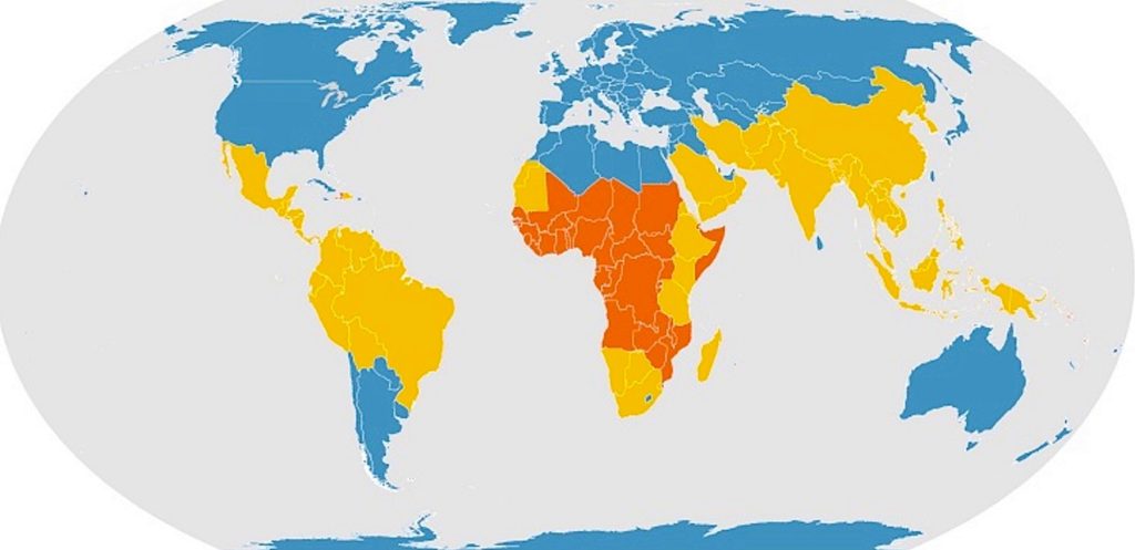 распространение малярии в мире